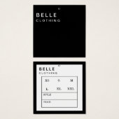 Minimaal Monogram Modern Business Hang label Vierkante Visitekaartjes (Voorkant /achterkant)