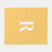 Minimaal Monogram Modern Geel Fleece Deken (Voorkant (Horizontaal))