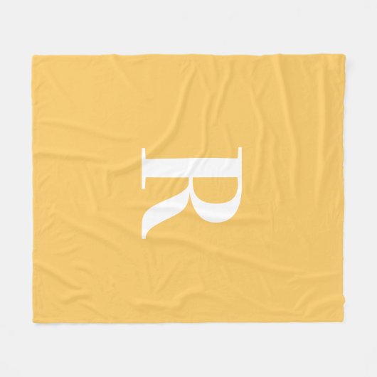 Minimaal Monogram Modern Geel Fleece Deken (Voorkant (Horizontaal))