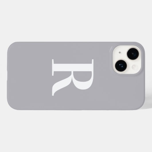 Minimaal Monogram Modern Grijs Case-Mate iPhone Case (Achterkant (horizontaal))