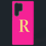 Minimaal Monogram Modern Hot Pink Samsung Galaxy Hoesje<br><div class="desc">Dit is een schattig eenvoudig, modern, gepersonaliseerd monogram ontwerp. Dit stijlvolle ontwerp is trending hot pink met stijlvolle typografie. Het is perfect voor een gepersonaliseerd cadeau of ideaal als een schattig nieuw telefoonaccessoire voor jezelf. Voeg eenvoudig uw initiaal letter door het te typen in het personaliseren van dit tekstvak. Bekijk...</div>