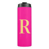Minimaal Monogram Modern Hot Pink Thermosbeker (Voorkant)