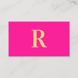 Minimaal Monogram Modern Hot Pink Visitekaartje