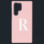 Minimaal Monogram Modern Roze Samsung Galaxy Hoesje<br><div class="desc">Dit is een schattig eenvoudig, modern, gepersonaliseerd monogram ontwerp. Dit stijlvolle ontwerp is trending blush roze met stijlvolle typografie. Het is perfect voor een gepersonaliseerd cadeau of ideaal als een schattig nieuw telefoonaccessoire voor jezelf. Voeg eenvoudig uw initiaal letter door het te typen in het personaliseren van dit tekstvak. Bekijk...</div>