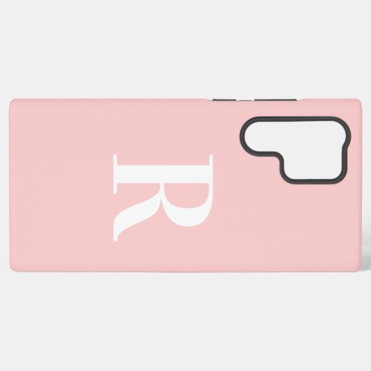 Minimaal Monogram Modern Roze Samsung Galaxy Hoesje (Achterkant horizontaal)