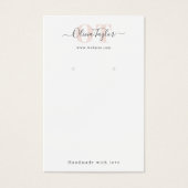 Minimaal monogram modern script roze leesscherm visitekaartje (Voorkant)