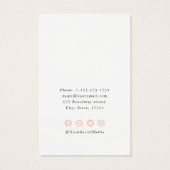 Minimaal monogram modern script roze leesscherm visitekaartje (Achterkant)