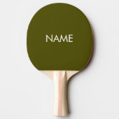 Minimaal monogram olijfgroen op naam tafeltennisbatje (Achterkant)