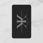 Minimaal Monogram Professional Logo K Zwart Grijs Visitekaartje (Voorkant)