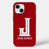 Minimaal monogram rood Case-Mate iPhone case (Achterkant)