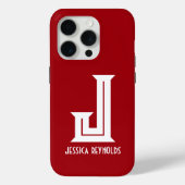 Minimaal monogram rood Case-Mate iPhone case (Achterkant)