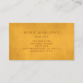 Minimaal monogram saffraan geel goud visitekaartje (Achterkant)