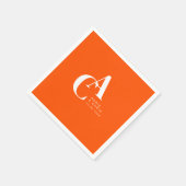 Minimaal, Monogram, Sinaasappel, Bruiloft Servet (Hoek)