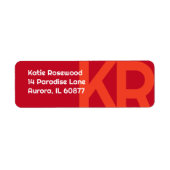 Minimaal Monogram Vet Eenvoudig Retro Snoep Rood Etiket (Voorkant)