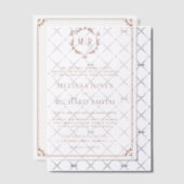 Minimaal Monogram Wapen Frame Terracotta Bruiloft Vellum Uitnodigingen (Offset (Uitnodiging))