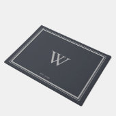 Minimaal Monogram Welkomstwoord Anchor Gray | Zilv Deurmat (Schuin)