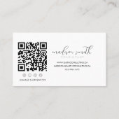 Minimaal Monogram Zwart Elegant Script Vrouwelijk Visitekaartje (Achterkant)