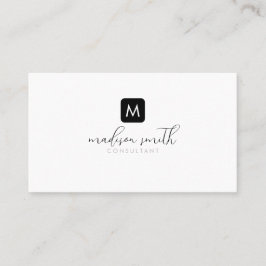 Minimaal Monogram Zwart Elegant Script Vrouwelijk Visitekaartje