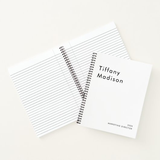 Minimaal monogram zwart en wit aangepaste naam jaa notitieboek (Binnen)