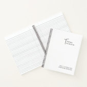Minimaal Monogram Zwart en Wit Aangepaste Naam Jaa Notitieboek (Binnen)
