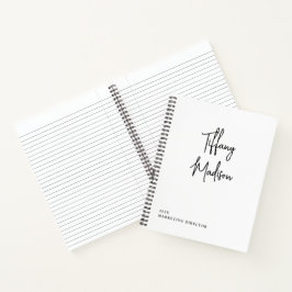 Minimaal Monogram Zwart en Wit Aangepaste Naam Jaa Notitieboek