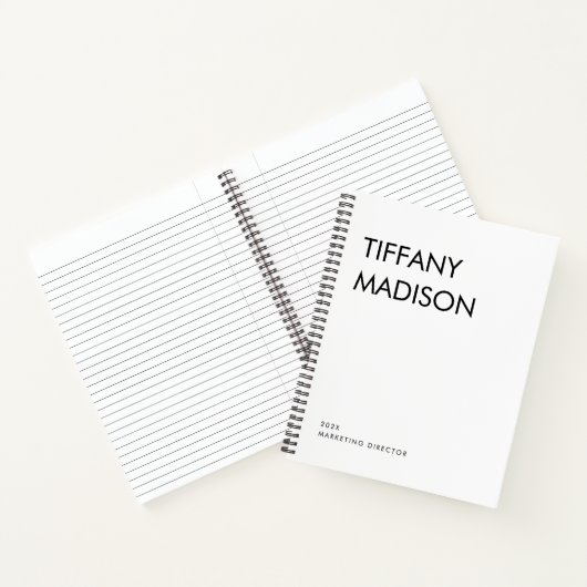 Minimaal monogram zwart en wit aangepaste naam jaa notitieboek (Binnen)