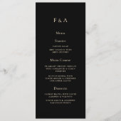 Minimaal Monogram Zwart Moslim Tafel Diner Menu (Voorkant)