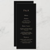 Minimaal Monogram Zwart Moslim Tafel Diner Menu (Voorkant / Achterkant)