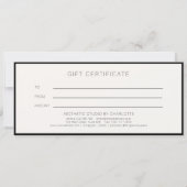 Minimaal Monogram Zwart Salon Cadeaubon (Achterkant)