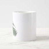 Minimaal Monstera Blad Groene Monogram Grote Koffiekop (Voorkant)