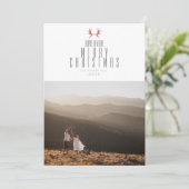 Minimaal Moose Antler | Vrolijke Kerstfoto Feestdagenkaart (Staand voorkant)