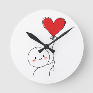 Minimaal Moppig Liefdesdoodle Ronde Klok