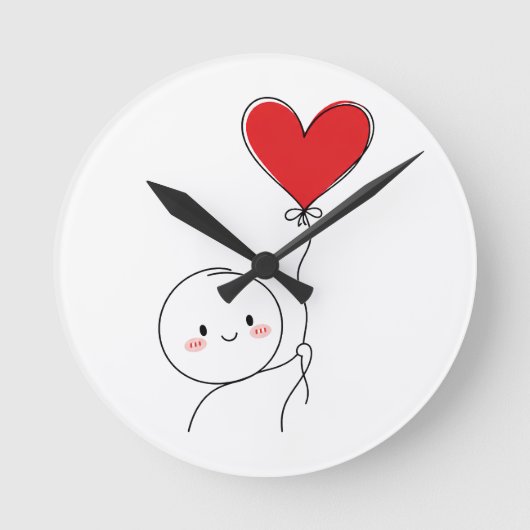 Minimaal Moppig Liefdesdoodle Ronde Klok (Voorkant)
