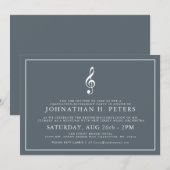 Minimaal muzikaal Afstuderen|Uitnodiging voor pens Kaart (Voorkant / Achterkant)