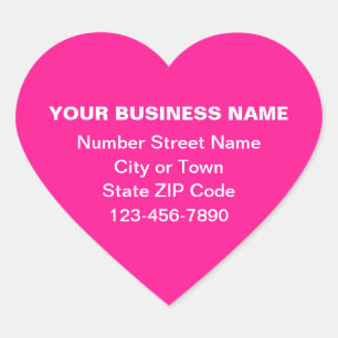 Minimaal naamloos merk zakelijk merk op roze hart sticker