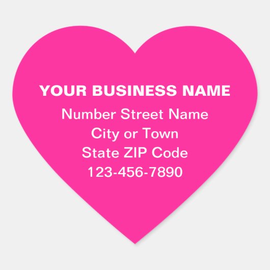 Minimaal naamloos merk zakelijk merk op roze hart sticker (Voorkant)