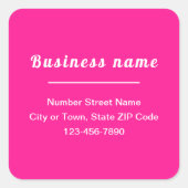 Minimaal naamloos merk zakelijk merk op roze vierkante sticker (Voorkant)