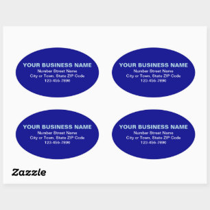 Minimaal naamloos zakelijk merk op blauw ovale sticker