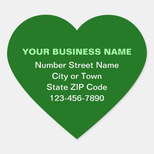 Minimaal naamloos zakelijk merk op groen hart sticker (Voorkant)
