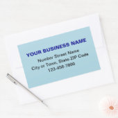 Minimaal naamloos zakelijk merk op lichtblauw rechthoekige sticker (Envelop)