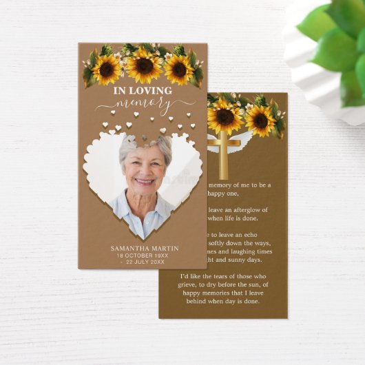 Minimaal natuurlijk Bladwijzer van de begrafenis v Visitekaartje (Bureau)