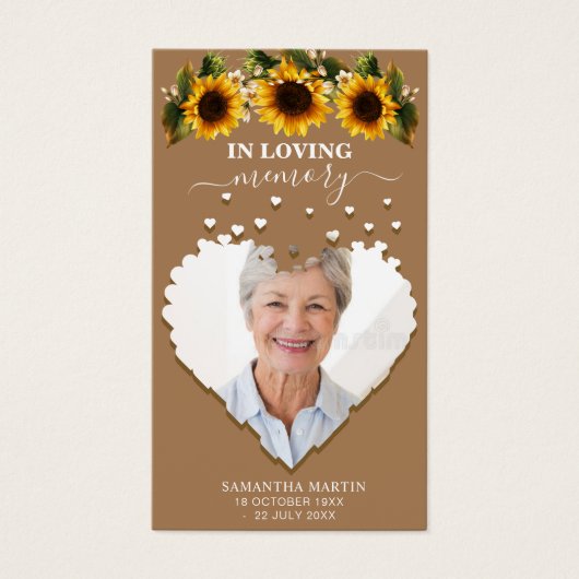 Minimaal natuurlijk Bladwijzer van de begrafenis v Visitekaartje (Voorkant)