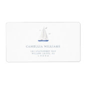 Minimaal Nautical Sailboat Baby shower Ahoy Adres Etiket (Voorkant)