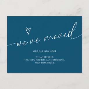 Minimaal Navy Blue Heart script dat we verplaatst  Briefkaart