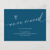 Minimaal Navy Blue Heart script dat we verplaatst  Briefkaart (Voorkant)