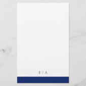 Minimaal Navyblauw Elegant Bruiloftsprogramma voor Flyer (Achterkant)