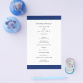 Minimaal Navyblauw Elegant Bruiloftsprogramma voor Flyer (Enkel)