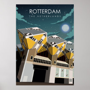 Minimaal Nederlands reisbureau Rotterdam  Poster