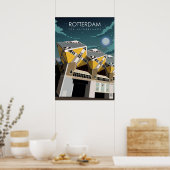 Minimaal Nederlands reisbureau Rotterdam  Poster (Keuken)