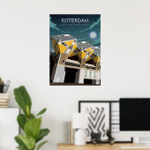 Minimaal Nederlands reisbureau Rotterdam  Poster (Thuiskantoor)